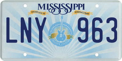 MS license plate LNY963