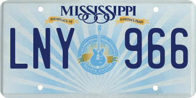 MS license plate LNY966