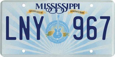 MS license plate LNY967