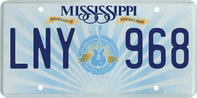 MS license plate LNY968