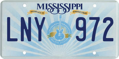 MS license plate LNY972