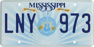 MS license plate LNY973