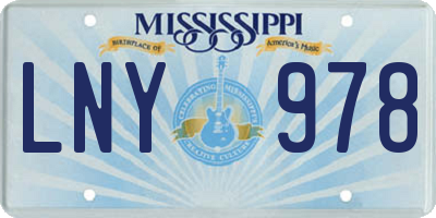 MS license plate LNY978