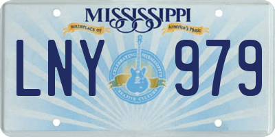 MS license plate LNY979