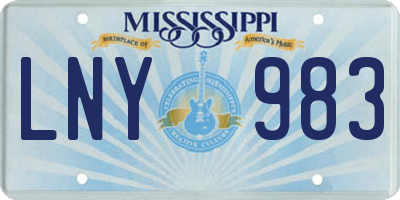MS license plate LNY983