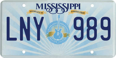 MS license plate LNY989