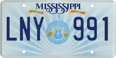 MS license plate LNY991