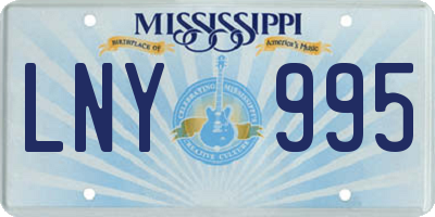 MS license plate LNY995