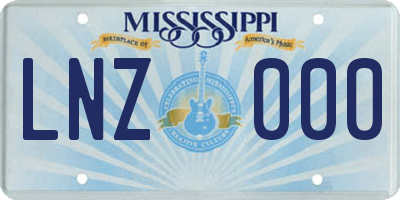 MS license plate LNZ000