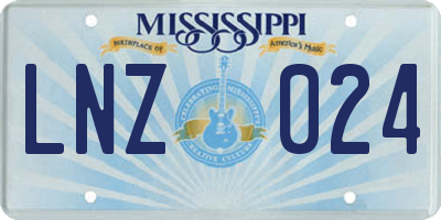MS license plate LNZ024