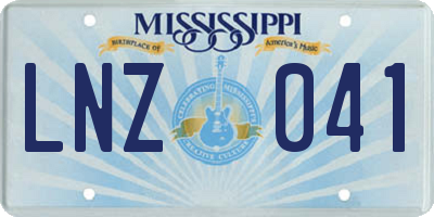 MS license plate LNZ041
