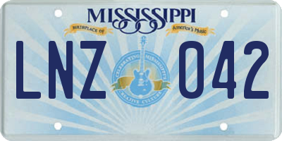 MS license plate LNZ042