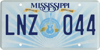 MS license plate LNZ044
