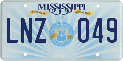 MS license plate LNZ049