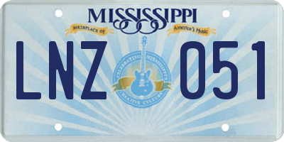 MS license plate LNZ051