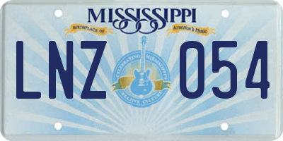 MS license plate LNZ054