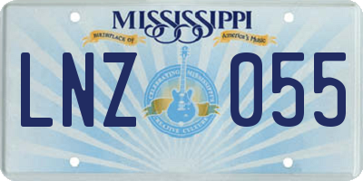 MS license plate LNZ055