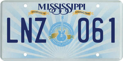 MS license plate LNZ061