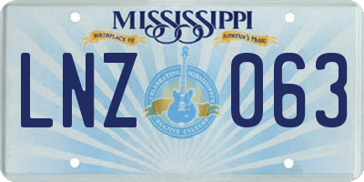 MS license plate LNZ063