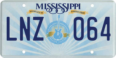 MS license plate LNZ064