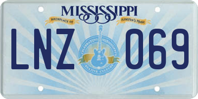 MS license plate LNZ069