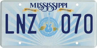 MS license plate LNZ070