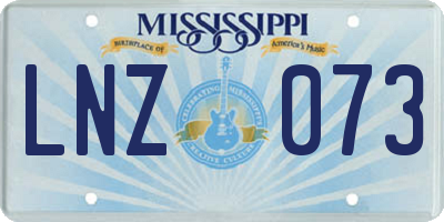 MS license plate LNZ073