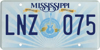 MS license plate LNZ075