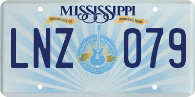 MS license plate LNZ079