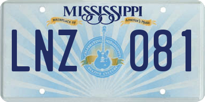MS license plate LNZ081