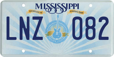 MS license plate LNZ082