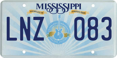 MS license plate LNZ083