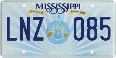 MS license plate LNZ085