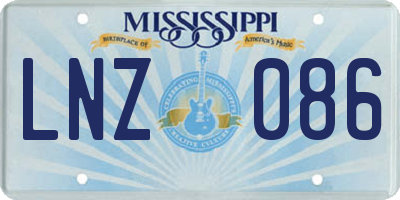 MS license plate LNZ086