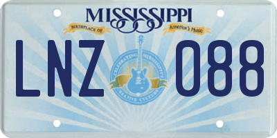MS license plate LNZ088