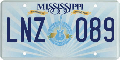 MS license plate LNZ089