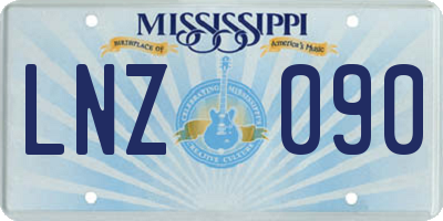 MS license plate LNZ090