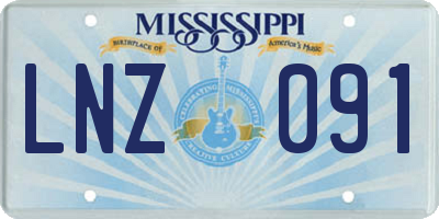 MS license plate LNZ091