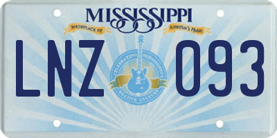 MS license plate LNZ093