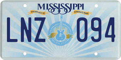 MS license plate LNZ094