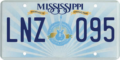 MS license plate LNZ095