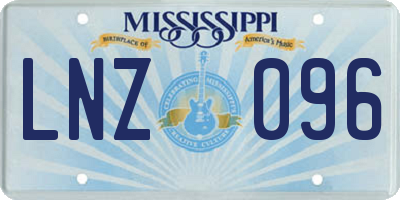 MS license plate LNZ096