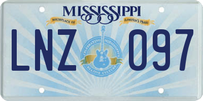 MS license plate LNZ097