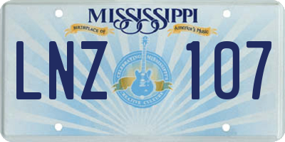 MS license plate LNZ107