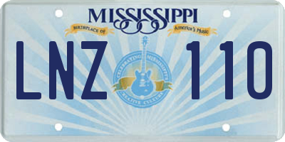 MS license plate LNZ110
