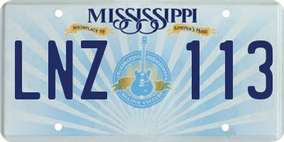 MS license plate LNZ113