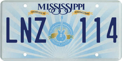 MS license plate LNZ114
