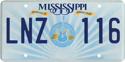 MS license plate LNZ116