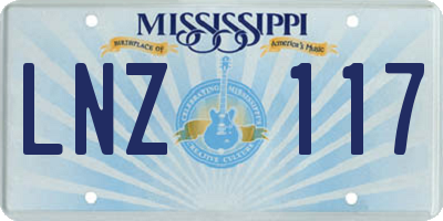 MS license plate LNZ117