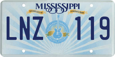 MS license plate LNZ119
